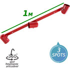 Trilho para lâmpada par20 com 3 spots 1  metro vermelho st958