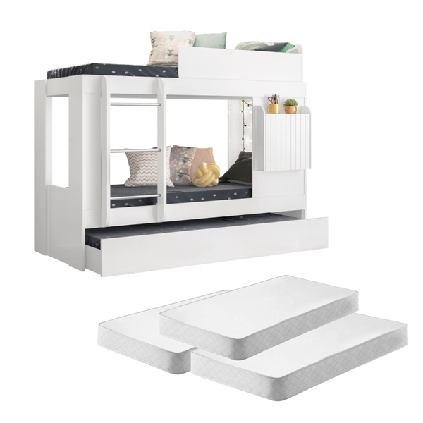 Triliche Lily Branco Com Mesa Dobrável Com Colchões