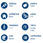 Trincha 1 1/2" Cerdas Pretas  Série 419 - Castor Linha Prática