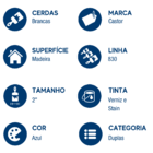 Trincha Dupla 2" Cerdas Brancas Série 830 - Castor