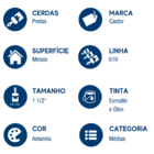 Trincha Pincel Castor Cerda Preta 619 - 1 1/2"