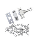 Trinco com Corrente para Janelas Sobrepor Zamac Acetinado 60x30mm