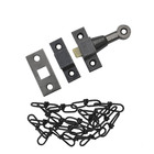 Trinco com Corrente para Janelas Sobrepor Zamac Oxidado 60x30mm