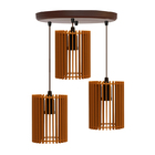 Trio (canopla Unica) - Luminaria Pendente Madeira - Modelo As
