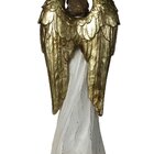 Trio Anjos Músicos Flauta Violino Harpa Em Resina Natal 38cm