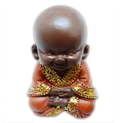 Trio Buda Da Felicidade Prosperidade E Paz Marrom 7cm