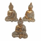 Trio Budas Mudras Atmanjali, Abhaya E Dhynana - Dourado 7cm