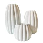 Trio Centro De Mesa Alto Relevo Moderno Cacau Branco Brilho