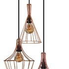 Trio Com 3 Lustres Luminária Pendente Modelo Aramado Cobre