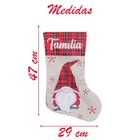 Trio De Bota Meia Enfeite Natalino Xadrez Temático 47cm