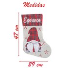 Trio De Bota Meia Enfeite Natalino Xadrez Temático 47cm