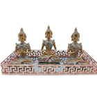 Trio De Buda Da Reflexão Yoga Refletindo Buda Com Bandeja
