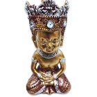 Trio De Buda Tailandês Da Prosperidade Vermelho Gold 12cm