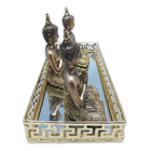 Trio De Buda Tailandês Yoga Buda Cobre Brilhante Com Bandeja