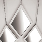 Trio De Espelhos Losangos Com Moldura Branca