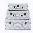 Trio De Malas Organizadoras Decorativas Maleta Vintage Chevro