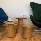 Trio De Mesas Lateral Cone Redonda Freijó - Marrom