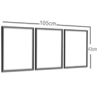 Trio De Quadro Decorativo 43x33x1cm Preto Abstrato Salmon She