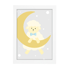 Trio De Quadros Branco Com Vidro Carneiro Quarto Bebê