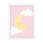 Trio De Quadros Branco Com Vidro Chuva De Amor Rosa