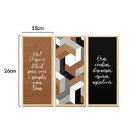 Trio De Quadros Decorativos Abstrato Frases Religioso