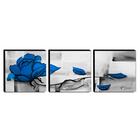 Trio De Quadros Decorativos Canvas Rosa Azul 60x60cm Cada-qf5