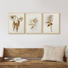 Trio De Quadros Decorativos Flores Brancas Com Moldura Sala