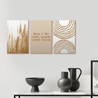 Trio De Quadros Decorativos Minimalista Abstrato Formas