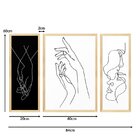 Trio De Quadros Decorativos Quarto Casal Minimalista