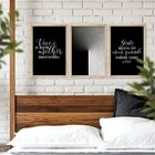 Trio De Quadros Moderno Para Decoração Da Sala Preto E Branco