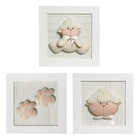 Trio De Quadros Ovelha Quarto Bebê Infantil
