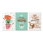 Trio De Quadros Para Decoração Frases Café Cozinha Sala