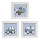 Trio De Quadros Transporte Quarto Bebê Infantil