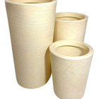 Trio De Vasos Para Plantas Grande Jardim Decorativo Bege