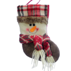 Trio Decoração Natal Bota Meia Rena Papai Noel Boneco Neve Na