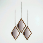 Trio Espelho Losango Crie Casa Marrom