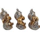 Trio Ganesha Da Sabedoria Enfeite Ganesha Gold Brilho 8 Cm