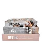 Trio Livro Decorativo De Papelão Com Tampa Que Abre Decor