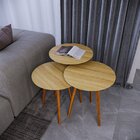 Trio Mesa Lateral De Canto 56cm X 45cm X 45cm Natural Tawary