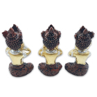 Trio Mini Buda Tailandês Da Sabedoria Red Gold 6 Cm