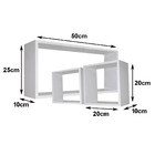 Trio Nichos Mdf Branco Tx Retangular E Quadrado Nchbr011