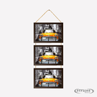 Trio Porta Retrato Sisal 15x21cm Tabaco Liso Fosco - Q1