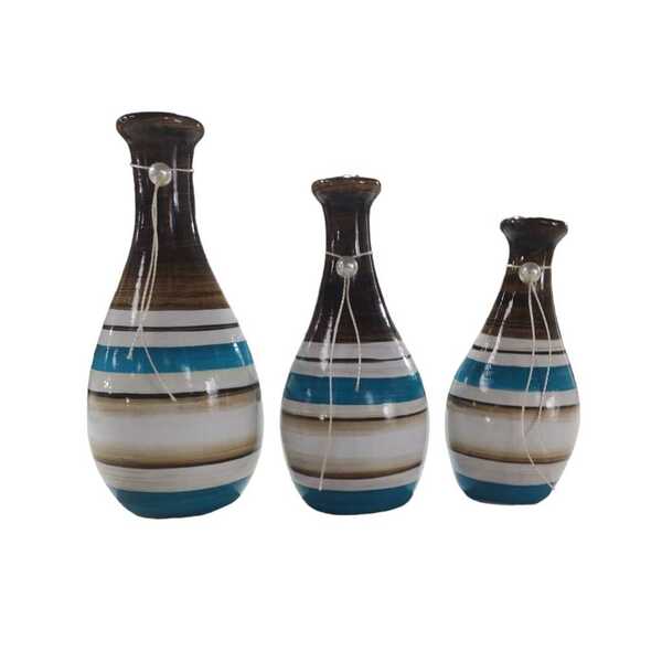 Trio Vaso Pq Enfeite Rack ,sala,quarto Ceramica Oferta. Tifan