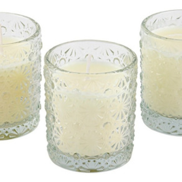 Trio Velas Aromatizada Decorativa Copo Vidro