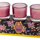 Trio Velas Aromatizada Decorativa Copo Vidro Lilás Perfumada