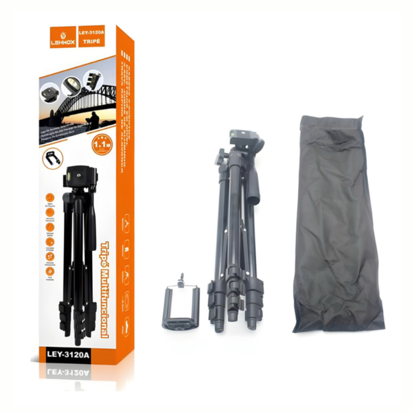 Tripé Universal Profissional 1,10 M + Suporte Celular