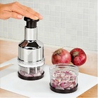 Triturador Manual Para Cebola Alho Vegetais Aço Inox Prateado