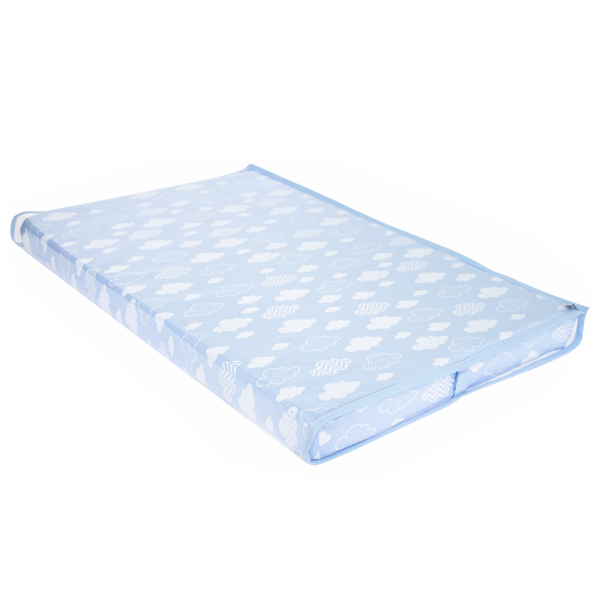 Trocador De Bebê Nuvem Chevron Azul Com Viés Azul