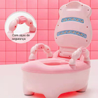 Troninho Infantil Desfralde Penico Portátil Vaquinha Rosa Lor