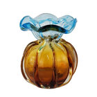 Trouxinha / Vaso Decorativo Tipo Murano - Azul E Âmbar